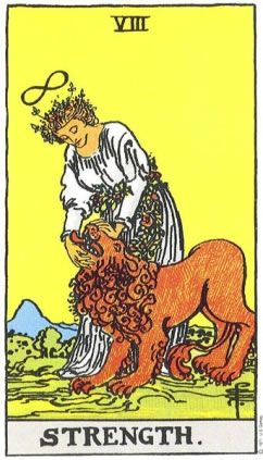 Strength - Rider-Waite Smith Tarot deck. Strength - Rider-Waite Smith Tarot deck.