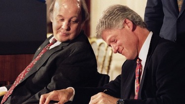 James S. Brady and Pres. Bill Clinton at the signing of the Brady Handgun Violence Prevention Act on Nov. 30, 1993. Reuters photo
