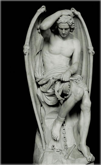 369px-lucifer_liege_luc_viatour1 Statue of Lucifer in the Saint-Liege Saint-Paul in Belgium. The crown off of his head and broken scepter, symbolizes his rejected role as a follower. The apple at his feet is the symbol of knowledge that some prefer to call the Original Sin.