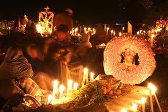 dia-de-los-muertos Island Pacanda, Mexico in Lake Patzcuaro - taken during Dia de los Muertos celebrations in the early morning hours of November 2nd. Photo by Nicholas Beatty.