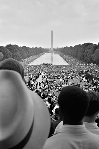 march_on_washington_edit Crowds surrounding the Reflecting Pool, during the 1963 March on Washington. Photo by Warren K. Leffler.