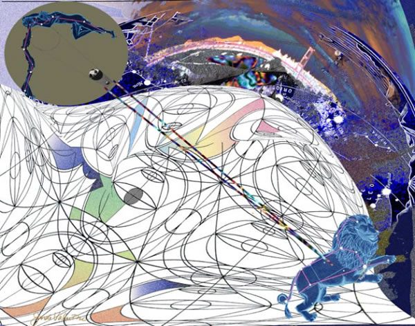 Riding over the eclipse bridge between collective reflection and self<br /> absorption the ethers are patterned with pulsing potential. 