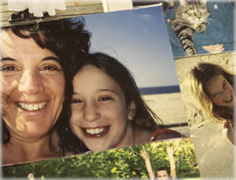 Kaila Watson and her mom Tobi. Picture of family photos by Eric Francis. 