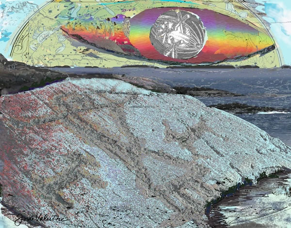 petroglyph-eye-final-600 Use the release from the past to propel forward, rebuilding anew. <br /> Digital collage by Jude Valentine.