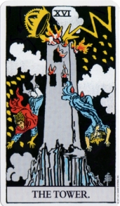 The Tower from the Rider-Waite Smith tarot deck The Tower from the Rider-Waite Smith tarot deck