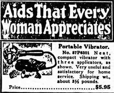 Newspaper ad for antique vibrator. Newspaper ad for antique vibrator.
