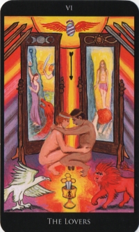The Lovers -- Rosetta Tarot deck. The Lovers -- Rosetta Tarot deck.
