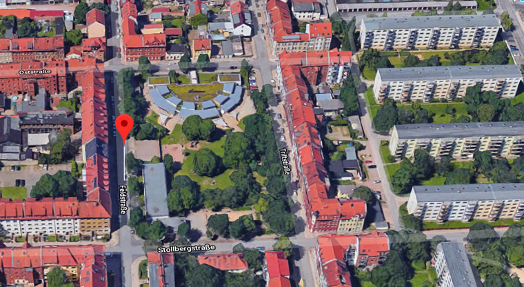 Feldstrasse in Erfurt in the former East Germany, scene of the first Nazi concentration camp.