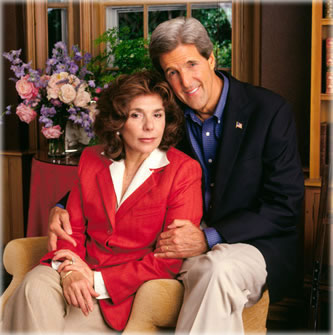 Senator John Kerry and his favorite little ketchup bottle, Teresa Heinz
