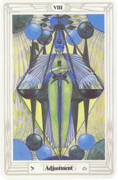 Adjustment - Crowley-Harris Thoth Tarot deck. Adjustment - Crowley-Harris Thoth Tarot deck.