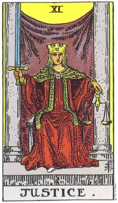 Justice - RWS Tarot deck. Justice - RWS Tarot deck.