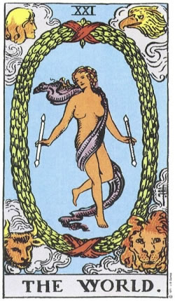 The World - RWS Tarot deck. The World - RWS Tarot deck.