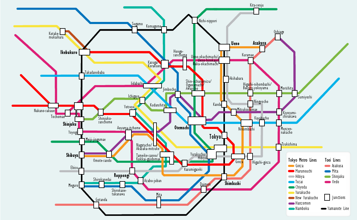 Карта метро токио 2022