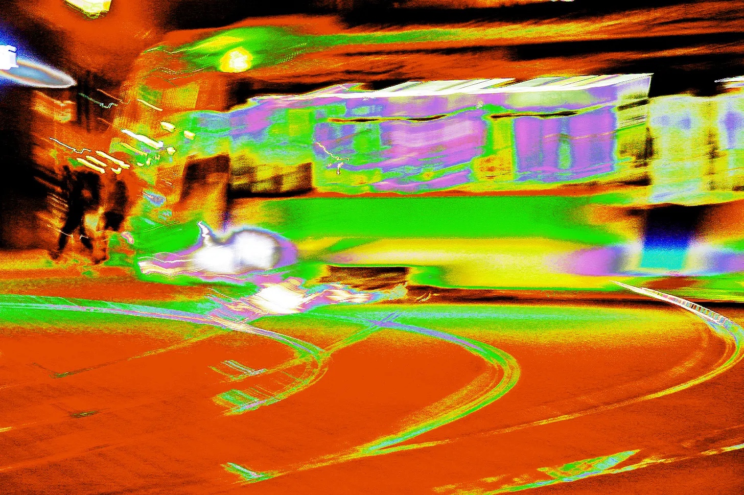 Trolley in Brussels with photographic effects