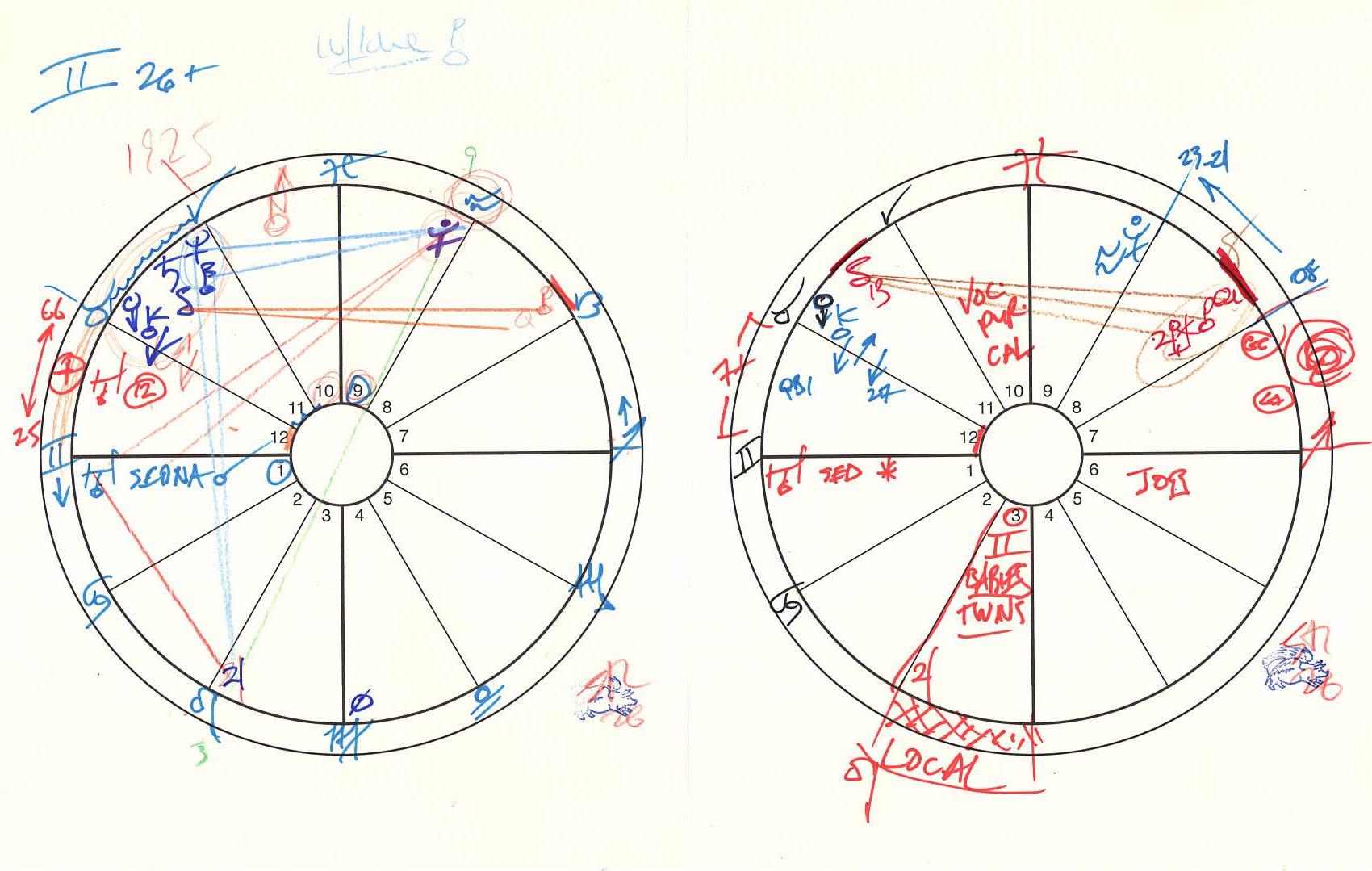 The charts used for this Gemini Solar Return reading. 