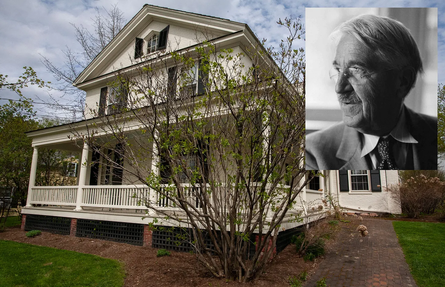 John Dewey and the house where he was born in 1859.