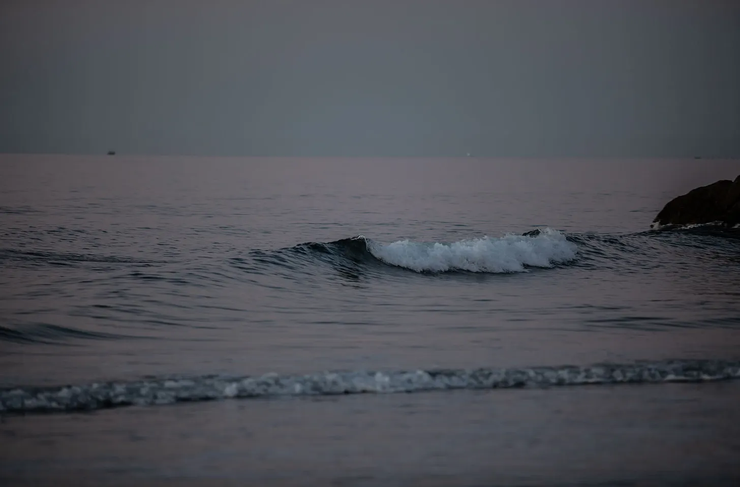 A wave about to break onto the beach